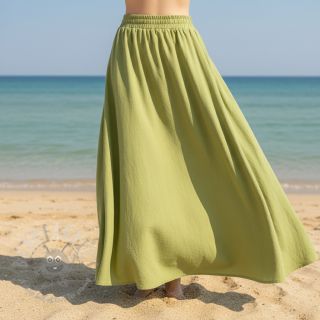 Bawełniana tkanina WASHED old lime