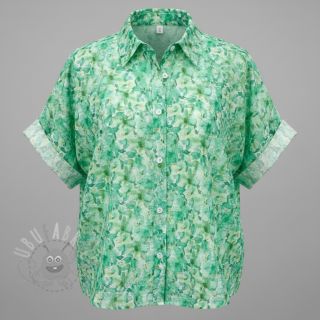 Bawełniana tkanina EMBROIDERY Viola green digital print