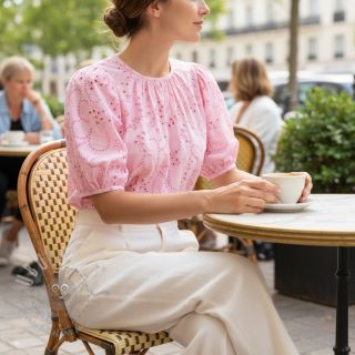 Bawełniana tkanina VOILE Puffy light pink