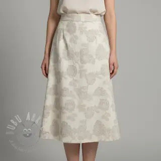Bawełniana tkanina z lnem JACQUARD Peony flowers
