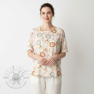 Bawełniana tkanina Safari animals ecru