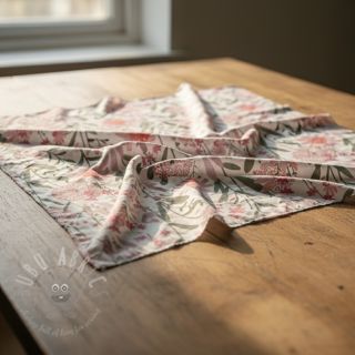 Bawełniana tkanina Meadow white digital print