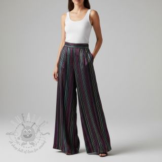 Bawełniana tkanina LUREX stripes navy