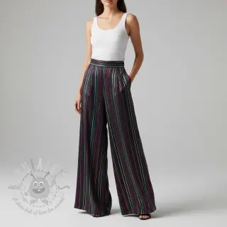 Bawełniana tkanina LUREX stripes navy