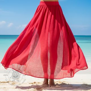 Bawełniana tkanina z lnem marlboro czerwona