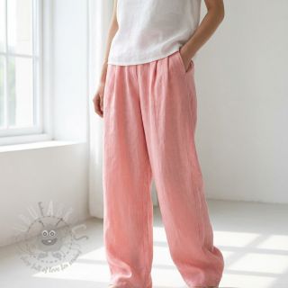 Bawełniana tkanina z lnem salmon