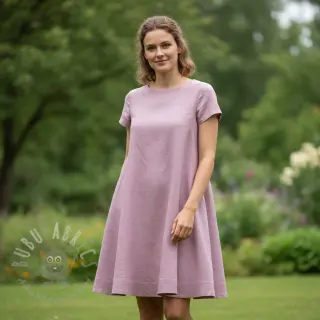 Bawełniana tkanina z lnem old pink