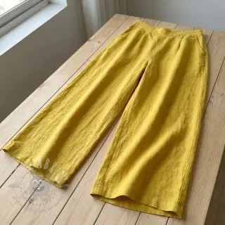 Bawełniana tkanina z lnem ochre