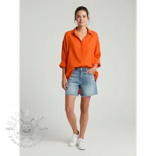 Bawełniana tkanina z lnem orange