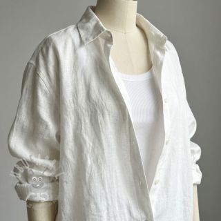 Bawełniana tkanina z lnem off white