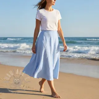 Bawełniana tkanina z lnem light blue