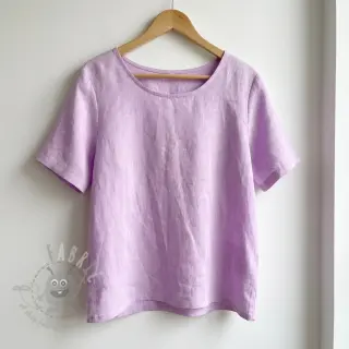 Bawełniana tkanina z lnem lilac