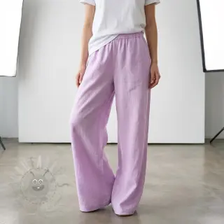 Bawełniana tkanina z lnem lilac