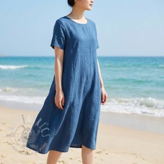 Bawełniana tkanina z lnem jeans