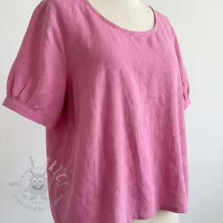 Bawełniana tkanina z lnem dark pink