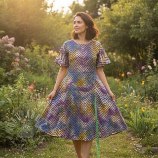 Bawełniana tkanina UNIQUE BATIK design D purple