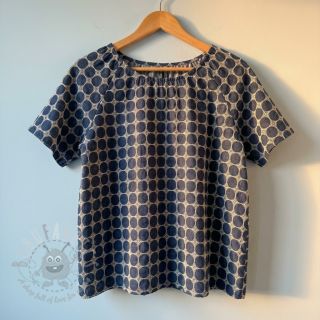 Bawełniana tkanina JEANS Circles dark blue