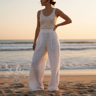 Bawełniana tkanina EMBROIDERY DOBBY Square white