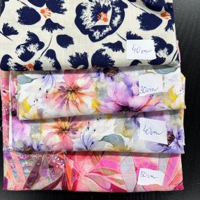 Pakiet tkanin len z bawełną 055