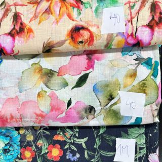 Pakiet tkanin len z bawełną 057