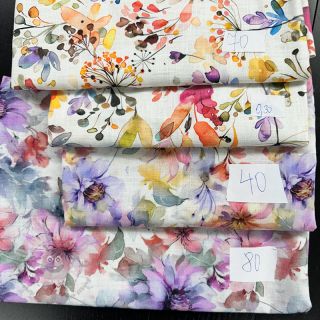 Pakiet tkanin len z bawełną 045