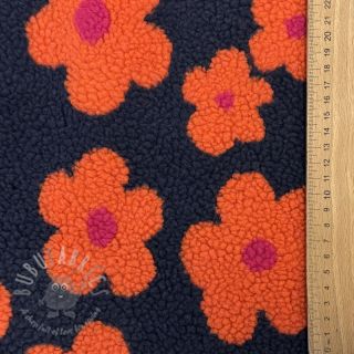 Tkanina płaszczowa TEDDY JACQUARD Flowers navy
