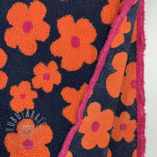 Tkanina płaszczowa TEDDY JACQUARD Flowers navy