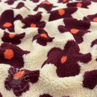 Tkanina płaszczowa TEDDY JACQUARD Flowers beige