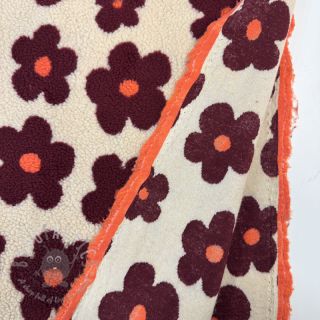 Tkanina płaszczowa TEDDY JACQUARD Flowers beige