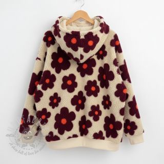 Tkanina płaszczowa TEDDY JACQUARD Flowers beige