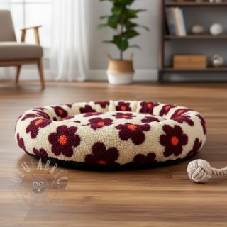 Tkanina płaszczowa TEDDY JACQUARD Flowers beige