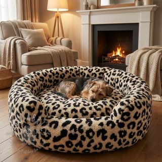 Tkanina płaszczowa TEDDY JACQUARD Animal skin black