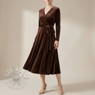 Tkanina elastyczny aksamit VELVET STRETCH dark brown