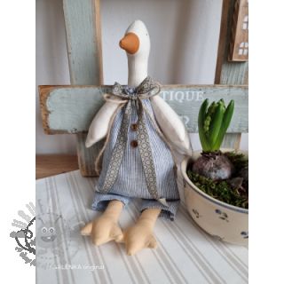 Len z bawełną Lira mini stripe jeans