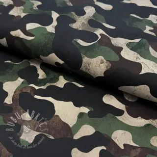 Bawełniana tkanina Camouflage green digital print