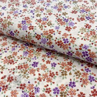 Bawełniana tkanina Simie flowers offwhite digital print