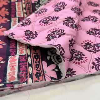 Bawełniana tkanina VOILE STEPPED Daria flower aubergine digital print