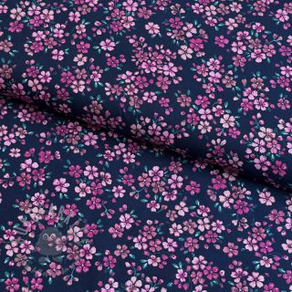 Bawełniana tkanina Simie flowers navy digital print