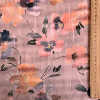 Bawełniana tkanina SATIN Penny flower peach digital print