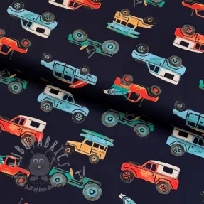 Bawełniana tkanina Cars navy digital print