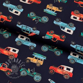 Bawełniana tkanina Cars navy digital print