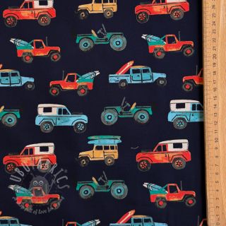 Bawełniana tkanina Cars navy digital print