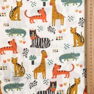 Bawełniana tkanina Safari time offwhite digital print