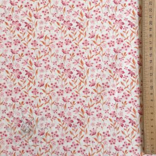 Bawełniana tkanina Fine flowers pink