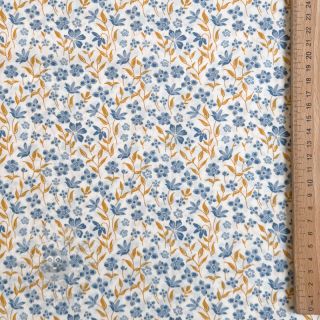 Bawełniana tkanina Fine flowers blue