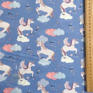 Bawełniana tkanina Unicorns love blue