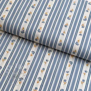 Bawełniana tkanina Fine flowers STRIPE blue