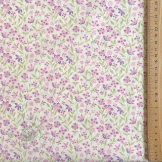 Bawełniana tkanina Fine flowers purple