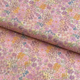 Bawełniana tkanina VOILE Small hayppy flowers digital print