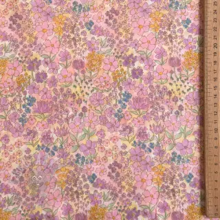Bawełniana tkanina VOILE Small hayppy flowers digital print